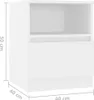 A white bedside table with a drawer and an open shelf. Voir les images du produit