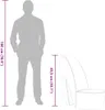 A diagram showing the dimensions of a chair next to a silhouette of a person. Náhled obrázku produktu