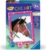 The image shows the packaging of a Ravensburger CREART paint-by-numbers kit featuring a horse. Anteprima dell’immagine prodotto
