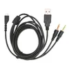 A black audio cable with multiple connectors, laid out on a white background. Náhled obrázku produktu