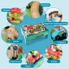 GOPLUS Spieltisch aus Holz mit 80-teiliges Eisenbahn-Set, Produktbild-Vorschau 4