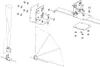 An exploded view diagram showing the assembly of a balcony clamp system for a railing. Produktbild-Vorschau