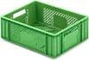 A green plastic crate is shown from a slightly elevated angle against a white background. Produktbild-Vorschau