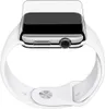 A close-up shot of a smartwatch with a white band and a clear screen protector. Produktbild-Vorschau