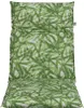 A chair cushion with a green and white leaf pattern. Produktbild-Vorschau