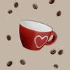 Moderne Keramik Espresso-Tassen 4er Set beige weiß rot grau Produktbild-Vorschau 7