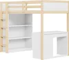 A loft bed with a desk and bookshelf attached, shown against a white background. Anteprima dell’immagine prodotto