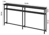 Schmaler Konsolentisch 180 cm mit 2 Ablagen – Sofatisch Produktbild-Vorschau 2