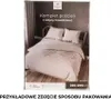 The image shows the packaging of a bedding set, with a depiction of the bedding on a bed. Podgląd zdjęcia produktu