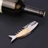 kwmobile Weinöffner im Fisch Design - Holz & Edelstahl Produktbild-Vorschau 5