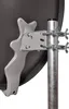 A close-up view of a satellite dish mount attached to a pole. Produktbild-Vorschau