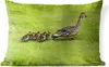 MuchoWow® Outdoor Kissen - Ente mit Jungen im Gras - 60x40 Produktbild-Vorschau 1