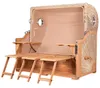 Strandkorb-Set - bene living - Königssee 3-Sitzer Teak - PE Produktbild-Vorschau 17