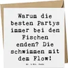 Mr. & Mrs. Panda doppelkarte Spruch Fische Flow Spaß - Weiß Produktbild-Vorschau 1
