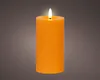 LED Kerze 7x15cm mit Timer Wachs Rustik Orange / Warmweiß Produktbild-Vorschau 2