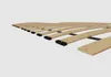 A close-up, angled view of a wooden slatted bed base against a plain background. Produktbild-Vorschau