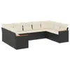 vidaXL 9-tlg. Garten-Sofagarnitur mit Kissen Schwarz Poly Produktbild-Vorschau 1
