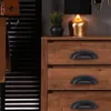 Sada 6 černých úchytek na nábytek ve vintage stylu, Náhled obrázku produktu 3