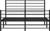A black metal bed frame is shown from the front against a white background. Náhľad obrázku produktu