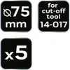 Three black squares with white text and symbols, likely representing product specifications or features. Produktbild-Vorschau