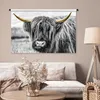 MuchoWow® Wandteppich Wandbehang Schottisches Hochlandrind Produktbild-Vorschau 5