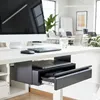 A close-up view of a desk with a computer monitor, keyboard, mouse, and an under-desk drawer system. Voir les images du produit