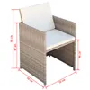 VidaXL 42561, Terrasse, Gepolsterter Sitz, Polyrattan, Produktbild-Vorschau 4