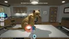 A lion cub is sitting on an examination table in a veterinary clinic. The game interface shows instructions and tools for treating the animal. Produktbild-Vorschau