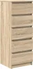 A tall, narrow chest of drawers with six drawers, made of wood-look material. Náhled obrázku produktu