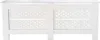 A white radiator cover with a decorative pattern. Produktbild-Vorschau