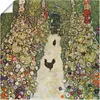 ARTland Poster Gartenweg mit Hühnern Größe: 40x40 cm Produktbild-Vorschau 1