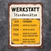 Werkstatt Stundensätze Metallschild in 15x20 cm Produktbild-Vorschau 2