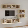 vidaXL 6 tlg. TV Schrank Set Sonoma Eiche Holzwerkstoff - Produktbild-Vorschau 8
