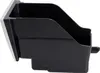 A black coffee grounds container with a silver trim, shown from the side. Produktbild-Vorschau