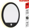 A Telefunken LED outdoor light with motion sensor, displayed with marketing text and icons. Produktbild-Vorschau