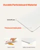 Marketing image showing features of a table, including material, thickness, ease of cleaning, and safety rounded corners. Produktbild-Vorschau