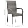 vidaXL Sedie da giardino impilabili 4 pz. Poli rattan Anteprima dell’immagine prodotto 11