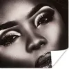 MuchoWow® Poster Frau - Wimpern - Schwarz - Weiß 50x50 cm - Produktbild-Vorschau 1