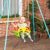 A baby is happily swinging on a colorful baby swing set in an outdoor setting. Anteprima dell’immagine prodotto