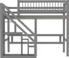 Merax Etagenbett 90x200cm mit Treppe und Stauraum, Hochbett Produktbild-Vorschau 5
