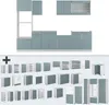 Küchenzeile Vicco R-Line Blau-Grau 300 cm mit Hochschrank, Produktbild-Vorschau 6