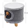 Griffoir robuste pour chat, petit 38cm, gris avec plume et Voir les images du produit 6