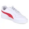 A white Puma sneaker with a red stripe on a white background. Produktbild-Vorschau