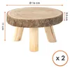 Blumenhocker aus Baumscheibe rund mit Rinde Ø 16 cm - 2er Produktbild-Vorschau 2