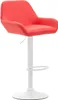 Barhocker Braga Kunstleder weiß rot Produktbild-Vorschau 1