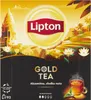 The image shows the packaging of Lipton Gold Tea, featuring a scenic landscape with a temple, tropical plants, and a cup of tea. Anteprima dell’immagine prodotto