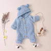 Neugeborenes Baby Ohr Kapuze Gestrickte Strampler Overall Produktbild-Vorschau 2