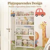 Regał dziecięcy COSTWAY, regał z 4 półkami, drewniany regał Podgląd zdjęcia produktu 5