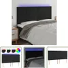 The Living Store LED Kopfteil Schwarz 180x5x118/128 cm Samt Produktbild-Vorschau 1