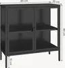 Vitrinen-Sideboard 'Borshavisa' Stahl 2-türig Klarglas 80 x Produktbild-Vorschau 4